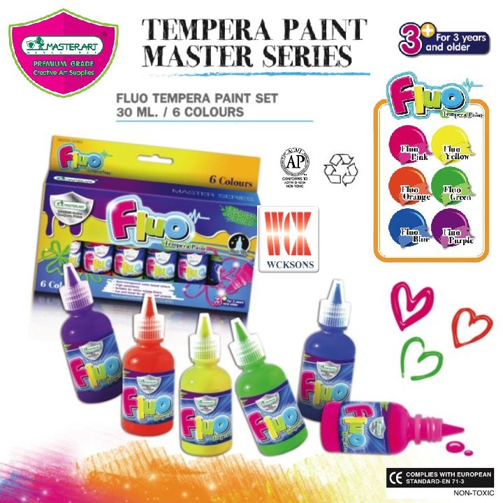 Master Series Tempera Paint Fluo Set 30ML (240769)
